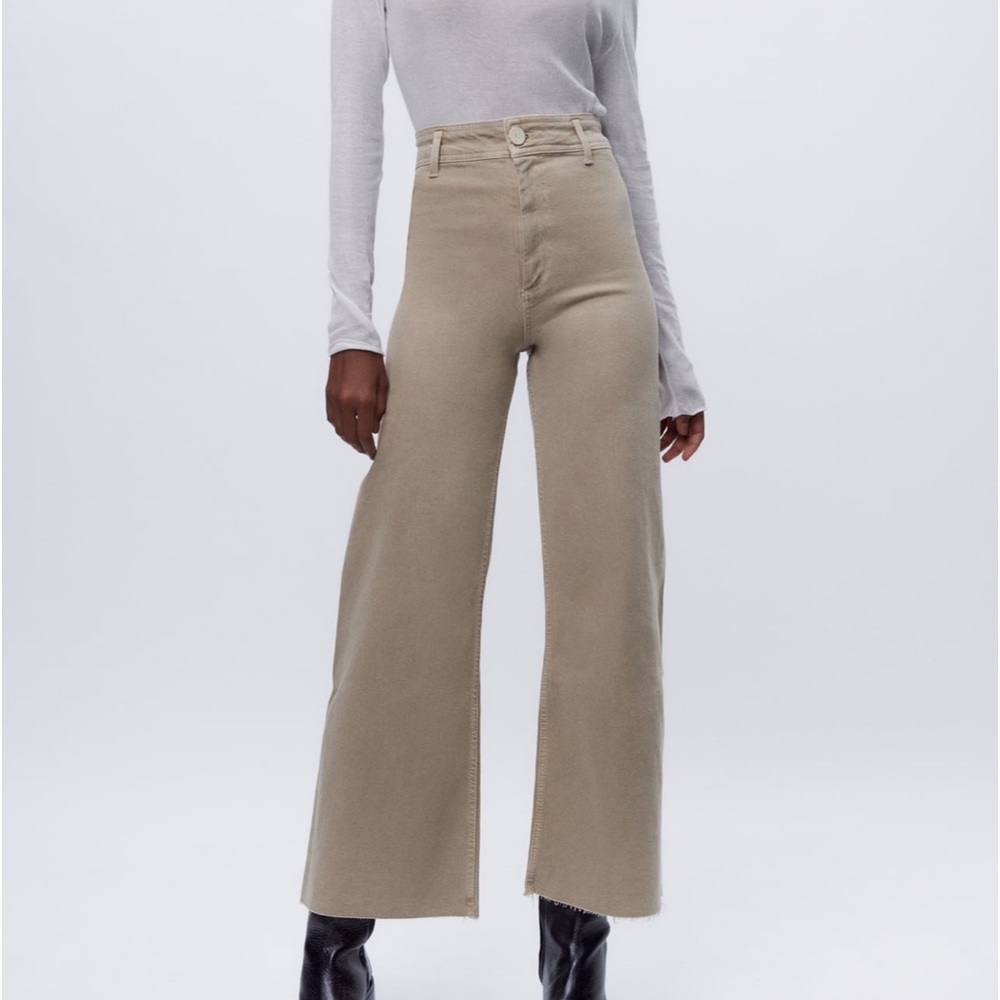 Zara Marine Straight High Rise Jean sand/brown women’s 30 (US 10)